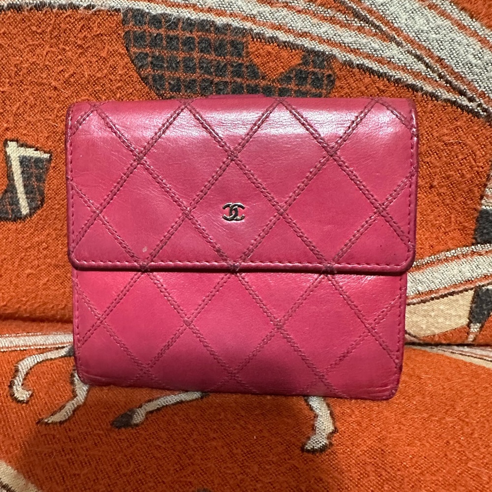 CHANEL❤️🌟13388067 PINK QUILTED SMALL WALLET ⭐️
